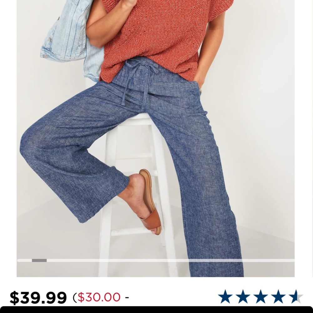 Old Navy High-Waisted Wide-Leg Linen Blend Pants